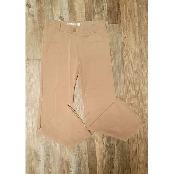 Betabrand Pants - Betabrand Pants Women Small Petite Tan Bootcut Mid Rise Stretch Flare Dress